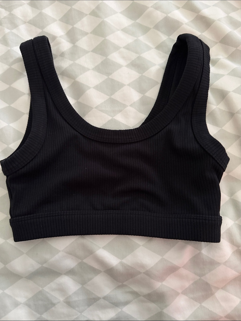 ALO Yoga Black Ribbed Sports Crop